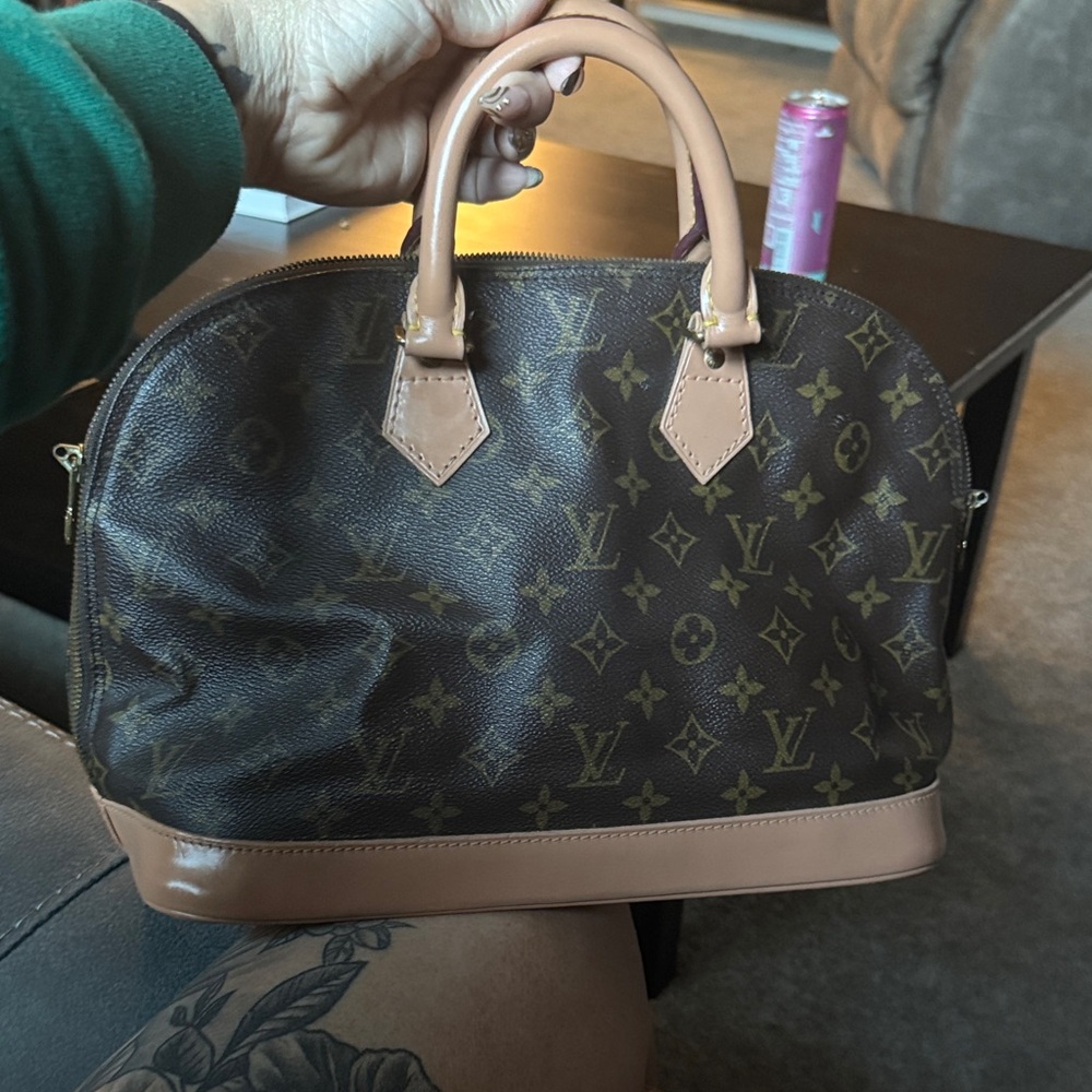 Louis Vuitton Monogram Handbag with Brown and Tan Accents, bags leather redone